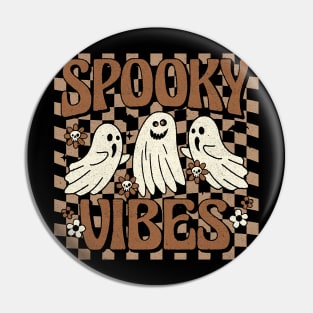 spooky vibes creepy shirt haunting apparel eerie graphic tee scary Halloween cloth Pin