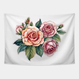 Roses watercolor Tapestry