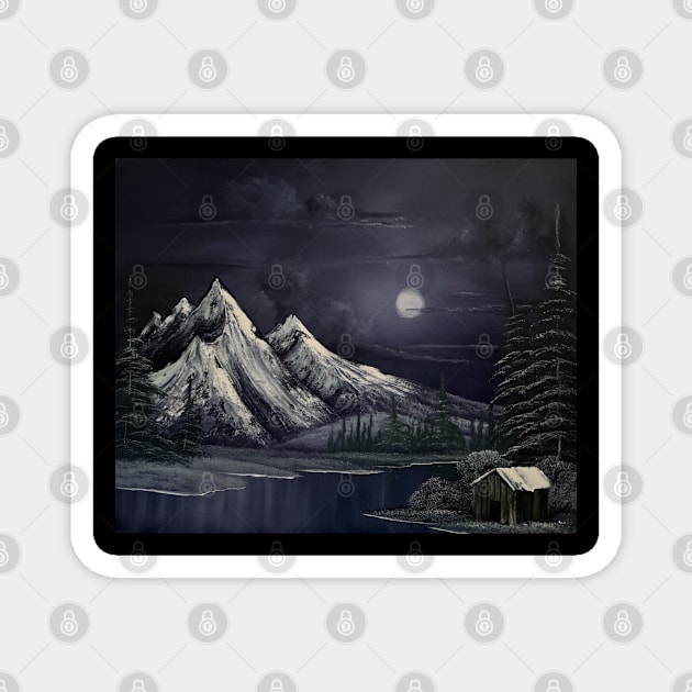 Winter Moon Night Sky Magnet by J&S mason