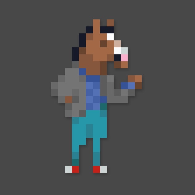 BoJack Horseman low-res pixelart by JinnPixel