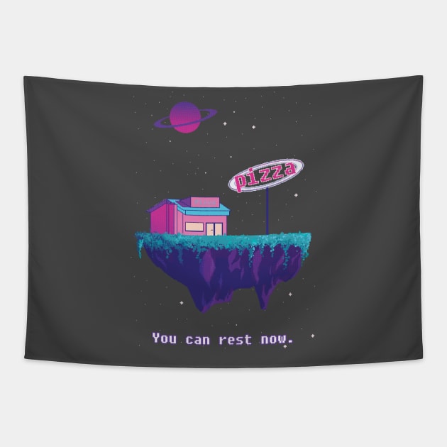 Galactic Pizza Tapestry by Tokipix