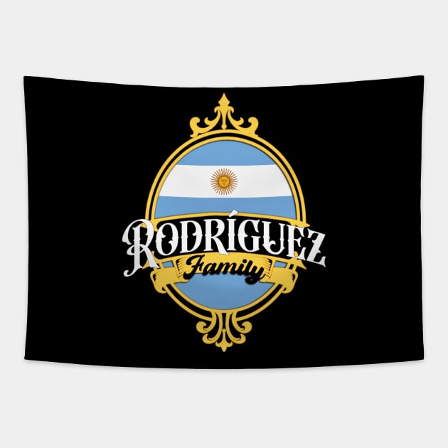 Rodriguez Family - Argentina Flag Tapestry by Coqui Tees