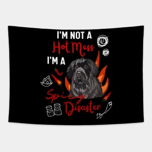 Hilarious Leonberger Dog Joke I Am Not A Hot Mess I Am A Spicy Disaster! Tapestry