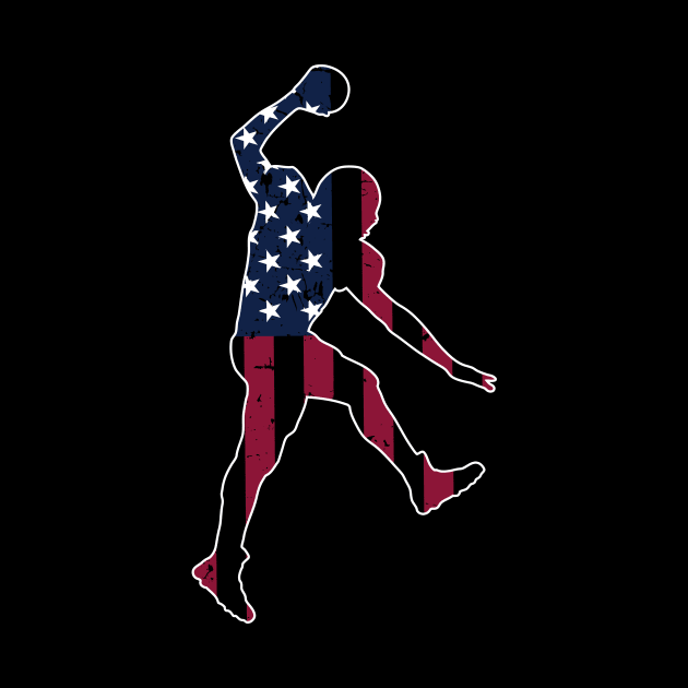 American Football Player USA Flag Gift by Foxxy Merch