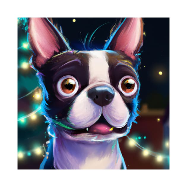 Cute Boston Terrier Drawing by Play Zoo