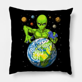 Space Alien Puppeteer Pillow