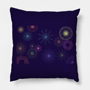 Holiday celebration - Vintage Fireworks Pillow