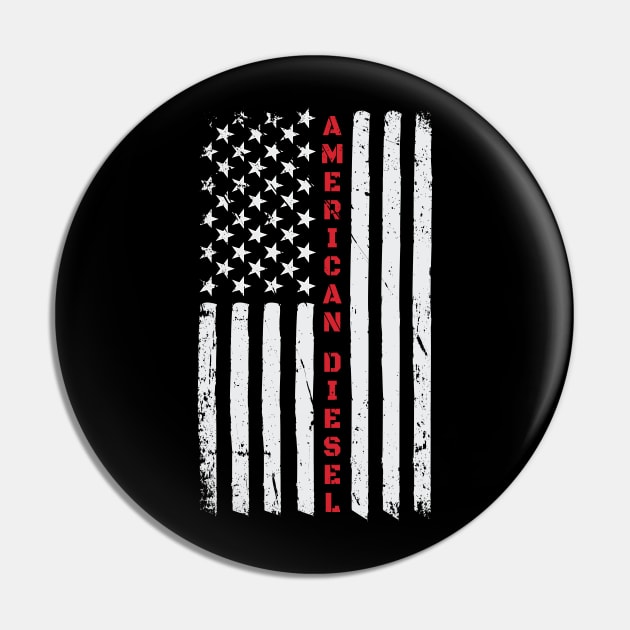 American Diesel Power Flag USA Pin by almostbrand