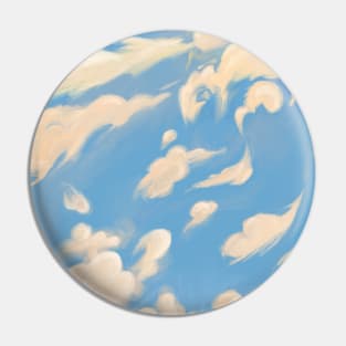 white clouds in the blue sky oil painting Pin