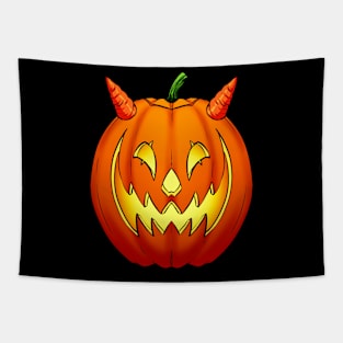 Halloween pumpkin head Tapestry