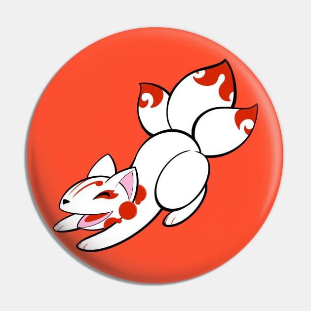 Cutie Kitsune Pin by candice-allen-art