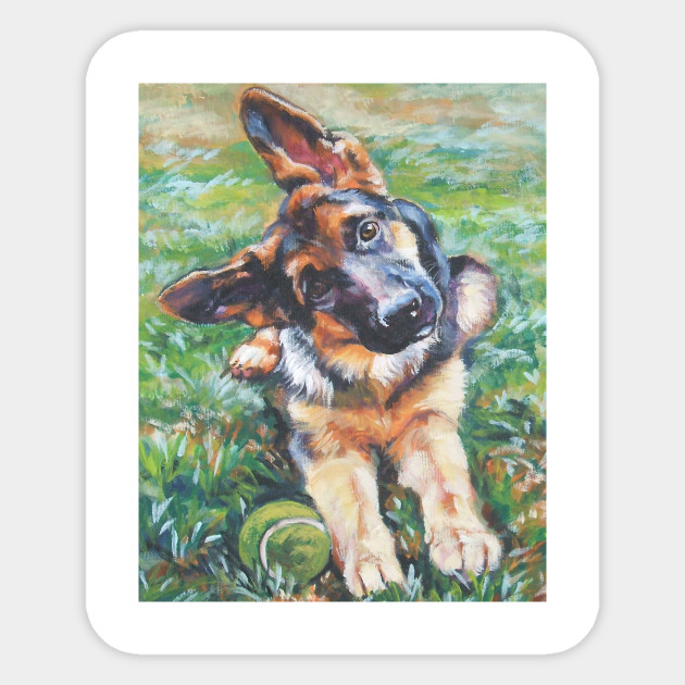 German Shepherd Fine Art Painting German Shepherd Sticker