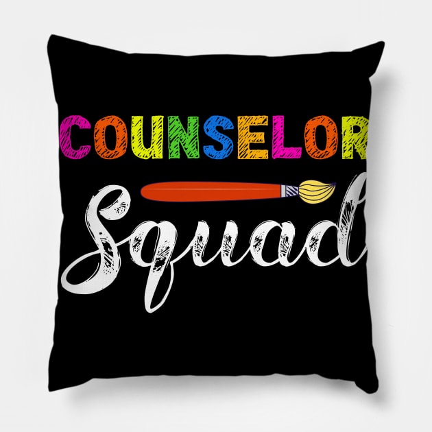 Counselor Squad Back To School Teacher First Day Of School Pillow by Albatross