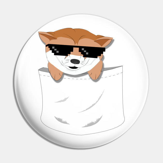 Deal With It Doge Meme In Pocket Meme Pin Teepublic
