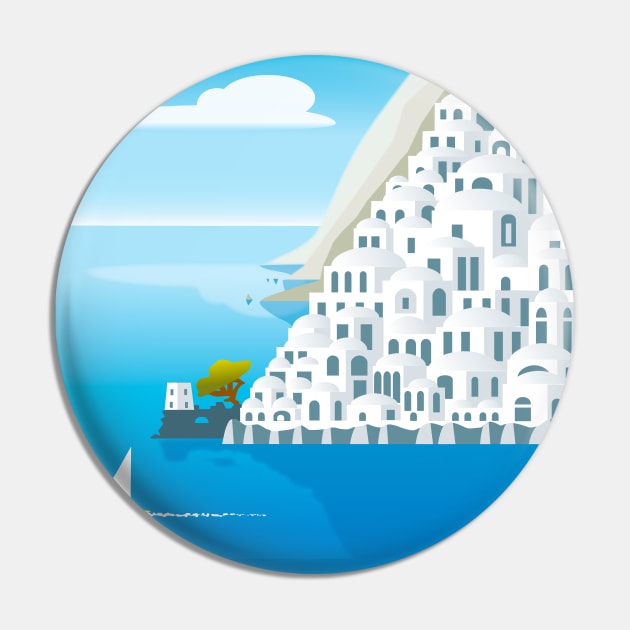 Positano Minimalistic Panorama Pin by Maxsomma