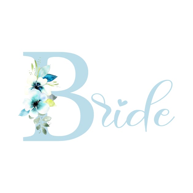 Blue Floral Bride illustration by Anines Atelier