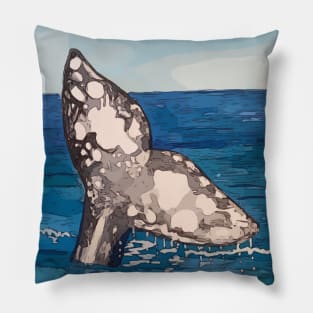 Whale Tail in Baja California Mexico Pillow