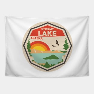 Stormy Lake Alaska Tapestry