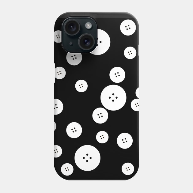 Black and White Button Clutter Phone Case by LochNestFarm