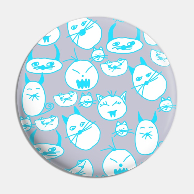 Evil Pussies Blue Pin by Dead but Adorable by Nonsense and Relish