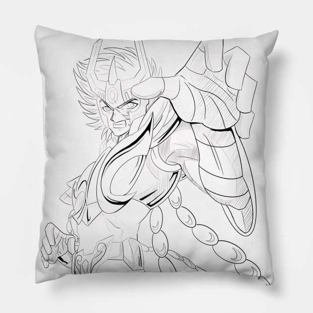 the phoenix saint in white cloth ecopop Pillow by jorge_lebeau