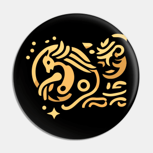 Golden mythical creature Pin