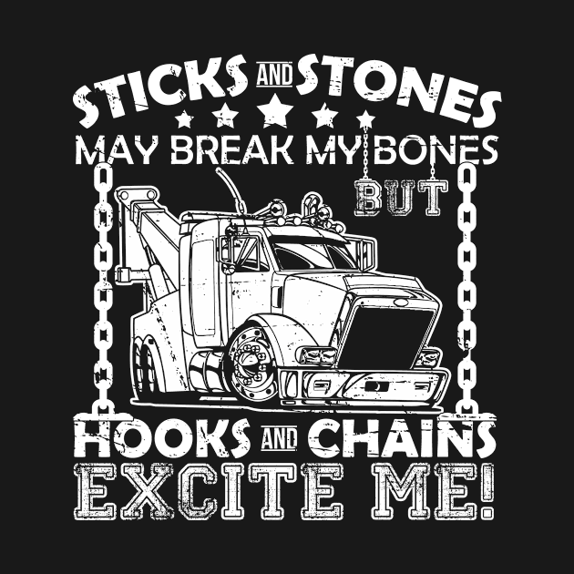 STICKS and STONES May Break My Bones Funny Tow Truck by paola.illustrations