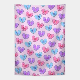 Broken Candy Hearts Pattern Tapestry