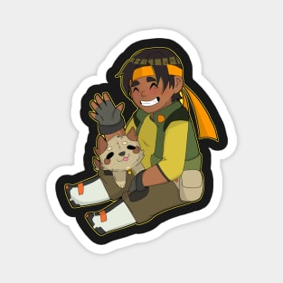 Hunk and dog plush Magnet