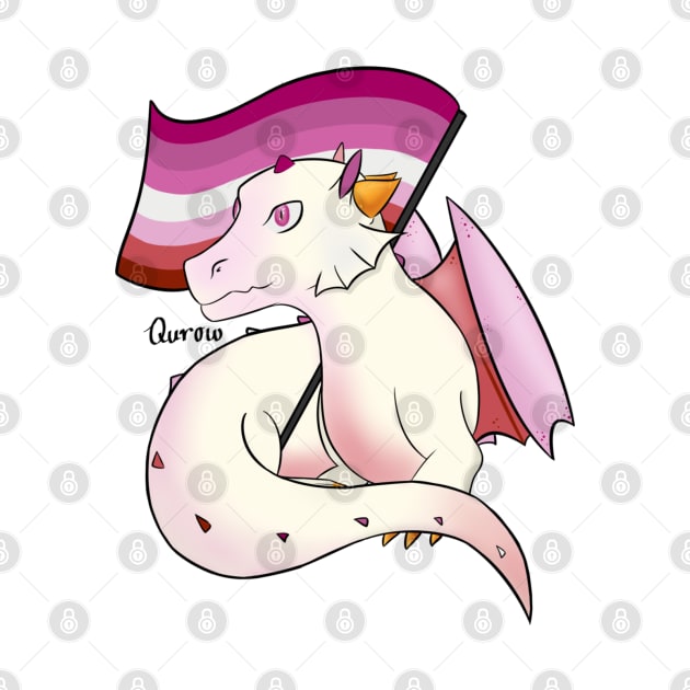 Lesbian Pride Flag Dragon 2 - 2018 by Qur0w