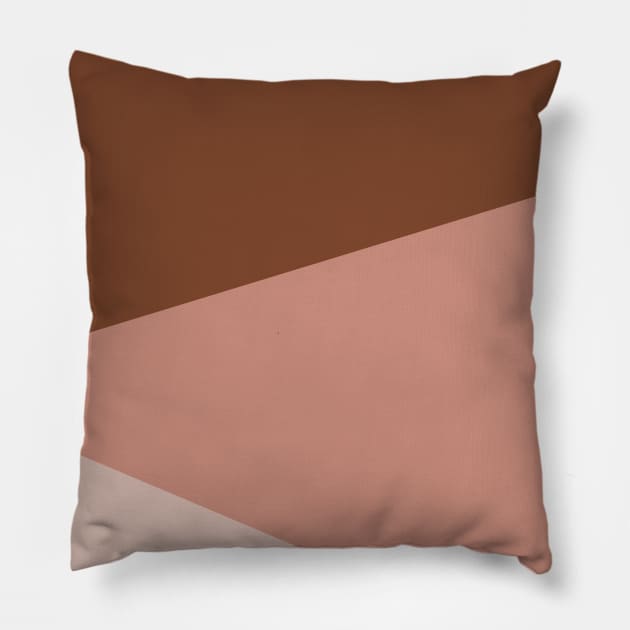 White Pink and Brown Pattern Pillow by RenataCacaoPhotography