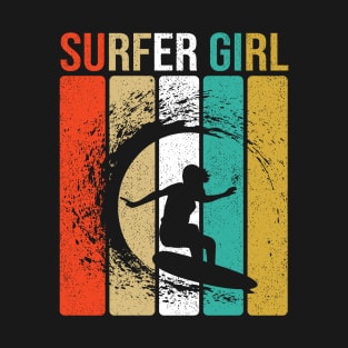 Surfer Girl Surfboard Summer Beach T-Shirt