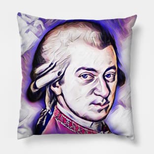 Wolfgang Amadeus Mozart Pink Portrait | Wolfgang Amadeus Mozart Artwork 7 Pillow