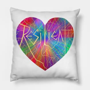 Resilient Rainbow Kintsugi Heart Pillow