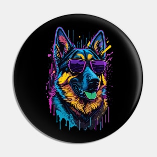 German Shepherd Dog with Sunglasses Pin