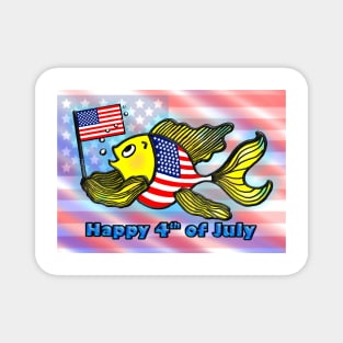 Happy 4th of July Fish Party Magnet