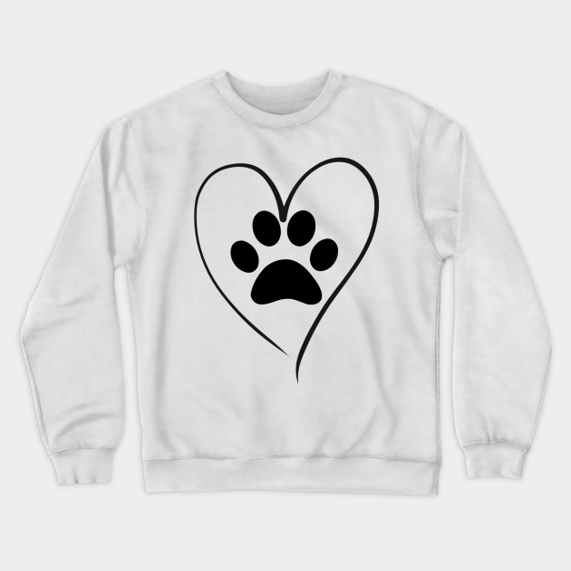 Women cute paw print heart design dog cat lover pet tee - Dog Mom Gift - Crewneck  Sweatshirt | TeePublic