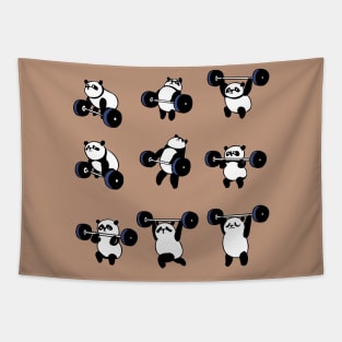 Olympic Lifting Panda Tapestry