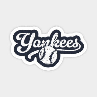 Retro Yankees Baseball Magnet