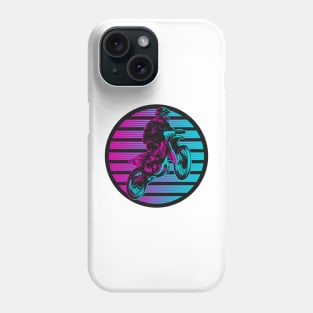 Retro Rider: Soaring High in a Vintage Motocross Jump Phone Case