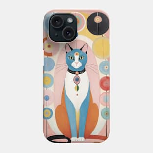 Hilma af Klint's Whimsical Cat Symphony: Abstract Harmony Phone Case