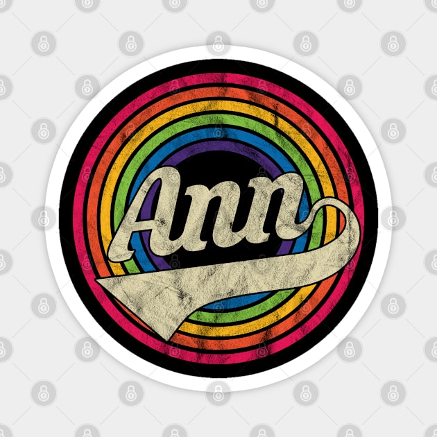 Ann - Retro Rainbow Faded-Style Magnet by MaydenArt