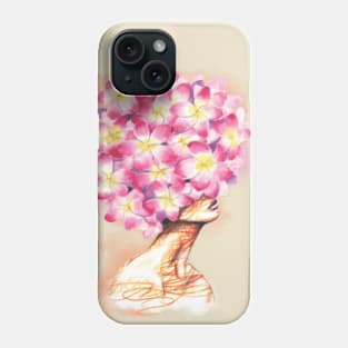 Pretty young girl with plumeria in hair Phone Case