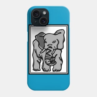 Art Print, Elephant, Wall Art, Graphic Print Art, Wildlife Art, Animal Art Print, Animal Artwork, Drawing, Illustration Phone Case