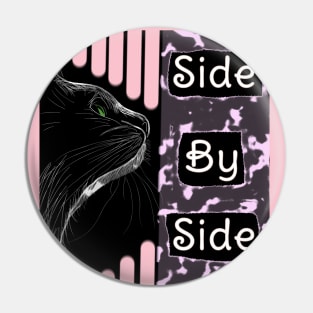 Silhouetted Feline Elegance, Side By Side Pin