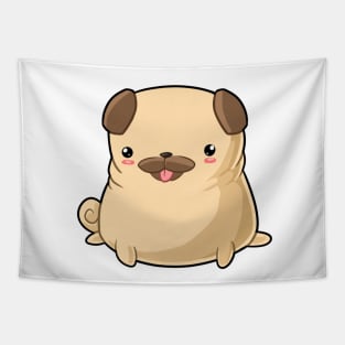 Kawaii pug dog sitting Tapestry