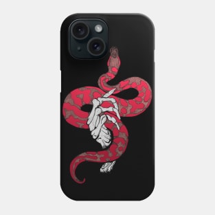 Red snake in skeleton hand Phone Case