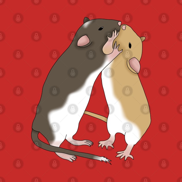 2 cute gerbils kiss by Becky-Marie