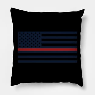 US Flag Firefighters line Pillow