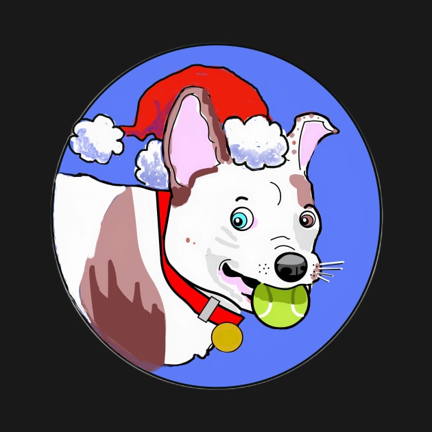 MERRY GRUFFMAS DOG CARTOON BLUE by MarniD9